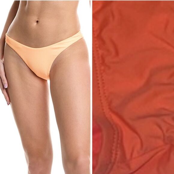 New VYB Chelsea High Scoop Bikini bottom Red Orange Large - Picture 1 of 10